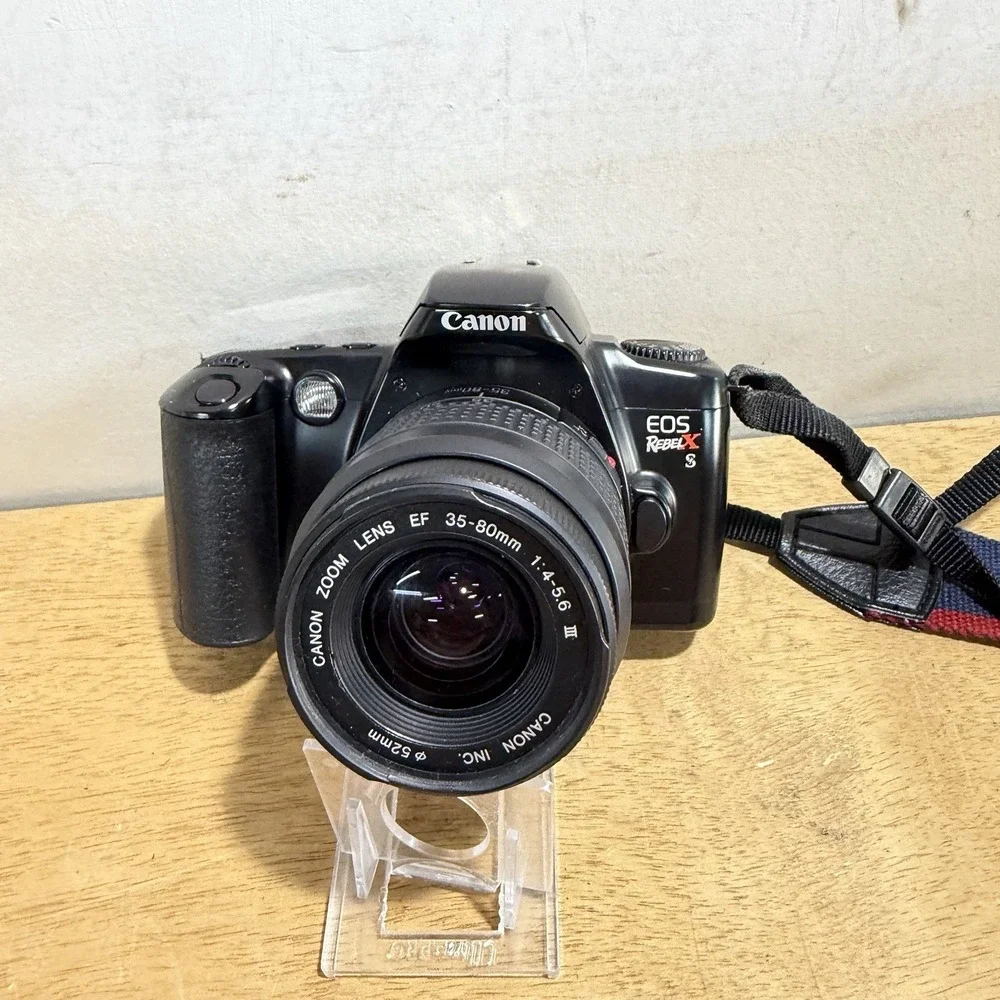 Canon EOS Rebel XS 35mm SLR Film Camera EF 35-80mm Lens Black TESTED